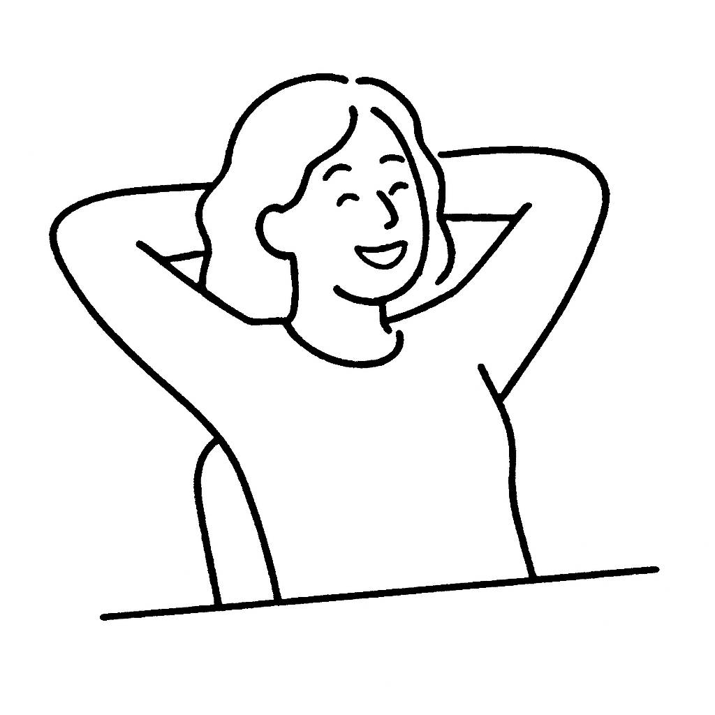 Person leaning back and relaxing