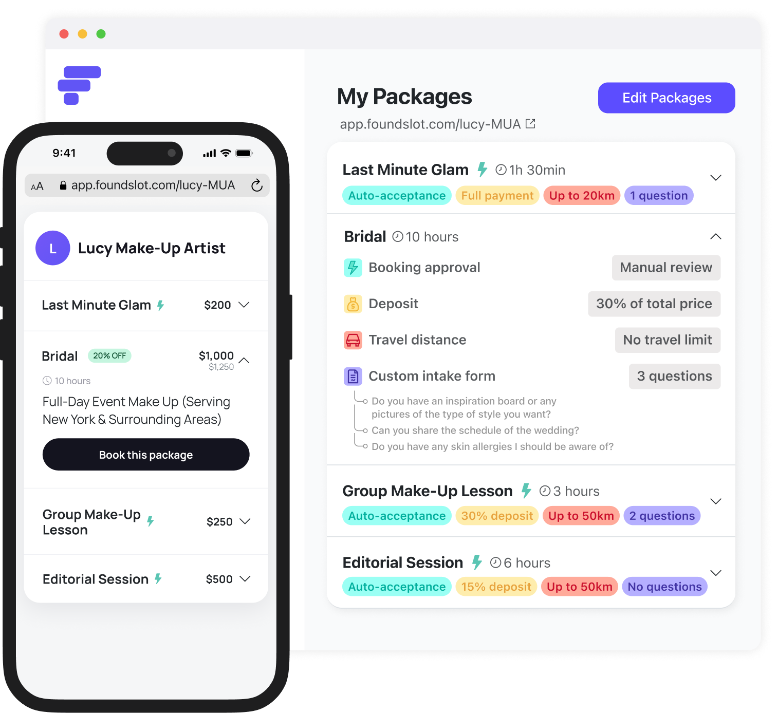 Make Up Artists using Foundslot